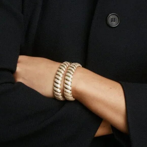*Set* BEST Roxanne Assoulin The Pavé Big Cobra Bracelets Duo